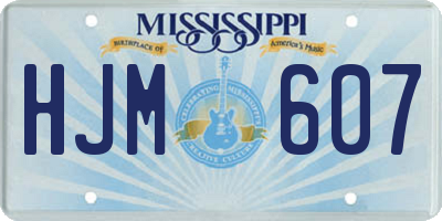 MS license plate HJM607