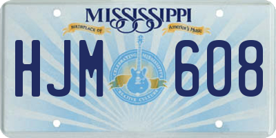 MS license plate HJM608