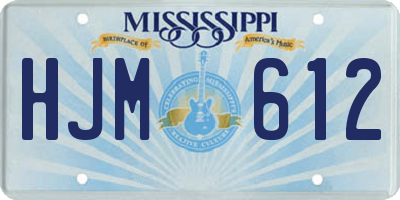 MS license plate HJM612