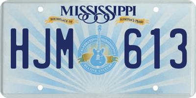 MS license plate HJM613