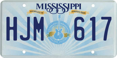 MS license plate HJM617