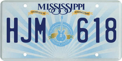 MS license plate HJM618