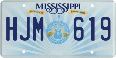 MS license plate HJM619