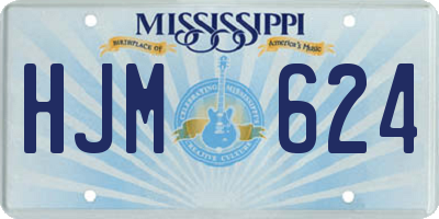 MS license plate HJM624