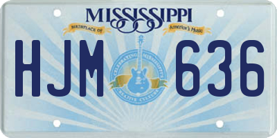 MS license plate HJM636