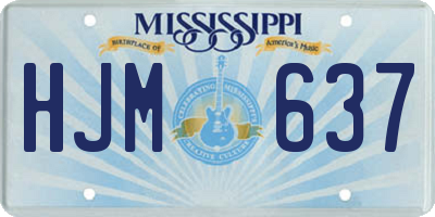 MS license plate HJM637