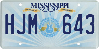 MS license plate HJM643