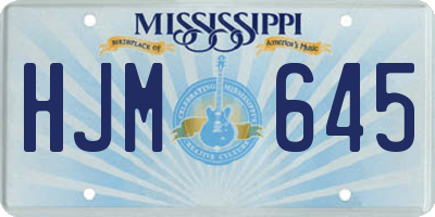 MS license plate HJM645