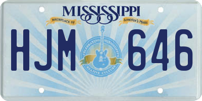 MS license plate HJM646