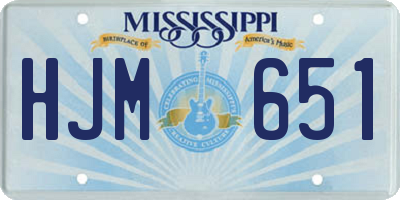 MS license plate HJM651