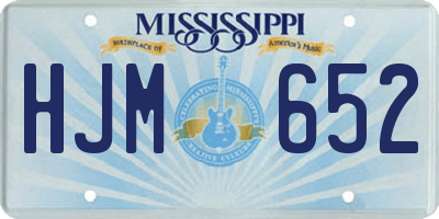 MS license plate HJM652