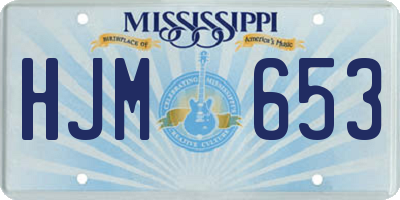 MS license plate HJM653
