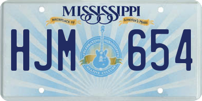 MS license plate HJM654