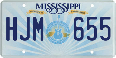 MS license plate HJM655