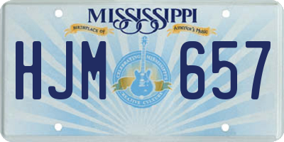 MS license plate HJM657