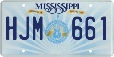 MS license plate HJM661