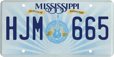 MS license plate HJM665