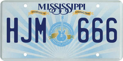 MS license plate HJM666