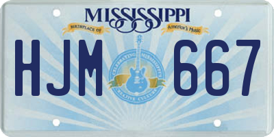 MS license plate HJM667