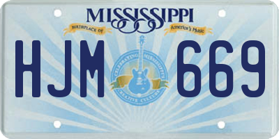 MS license plate HJM669
