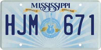 MS license plate HJM671