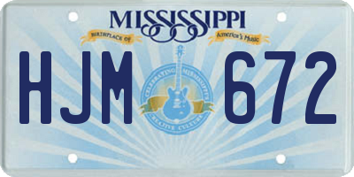 MS license plate HJM672