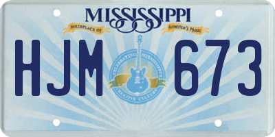 MS license plate HJM673