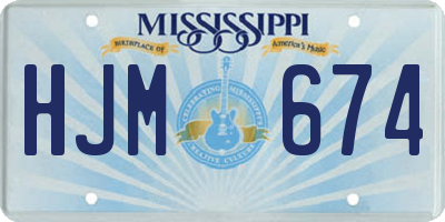 MS license plate HJM674