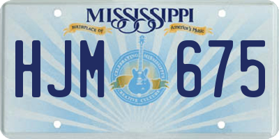 MS license plate HJM675