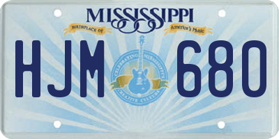 MS license plate HJM680