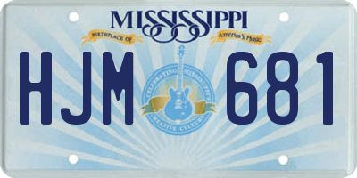 MS license plate HJM681