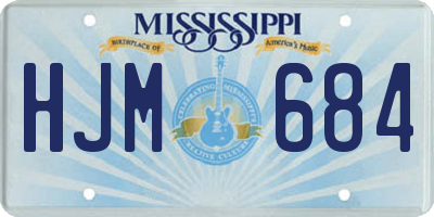MS license plate HJM684