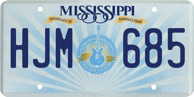 MS license plate HJM685