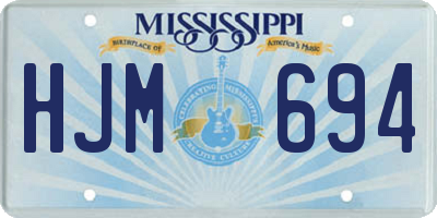 MS license plate HJM694