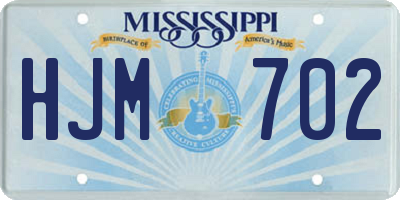 MS license plate HJM702