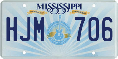 MS license plate HJM706