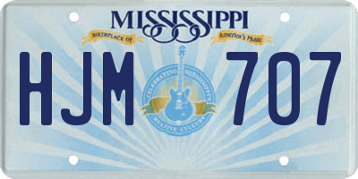 MS license plate HJM707