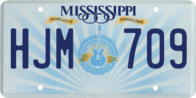 MS license plate HJM709