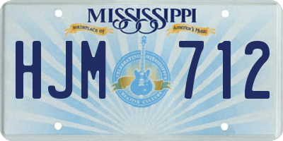 MS license plate HJM712