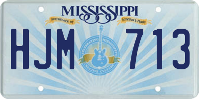 MS license plate HJM713