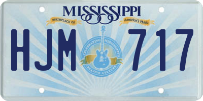 MS license plate HJM717