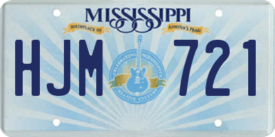 MS license plate HJM721