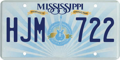 MS license plate HJM722