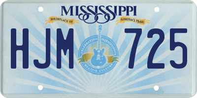 MS license plate HJM725