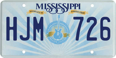 MS license plate HJM726