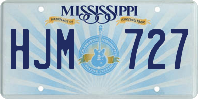 MS license plate HJM727