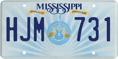 MS license plate HJM731