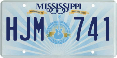 MS license plate HJM741