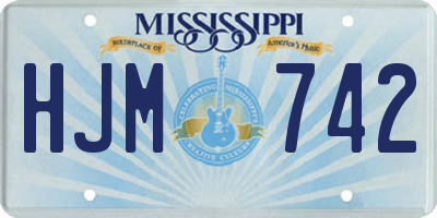 MS license plate HJM742