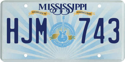 MS license plate HJM743